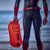 Swim Safety Buoy/Dry Bag 28L pose